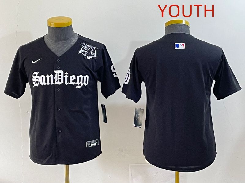 Youth 2025 San Diego Padres Blank Black Five generations Joint Name Nike MLB Jersey style 2->youth mlb jersey->Youth Jersey